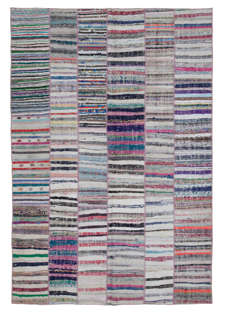 7x10 Multicolor Kilim Patchwork Rug - 30397