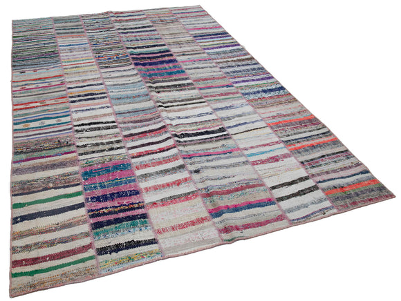 7x10 Multicolor Kilim Patchwork Rug - 30397