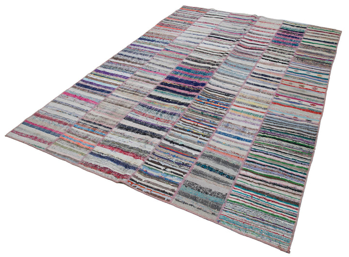 7x10 Multicolor Kilim Patchwork Rug - 30397