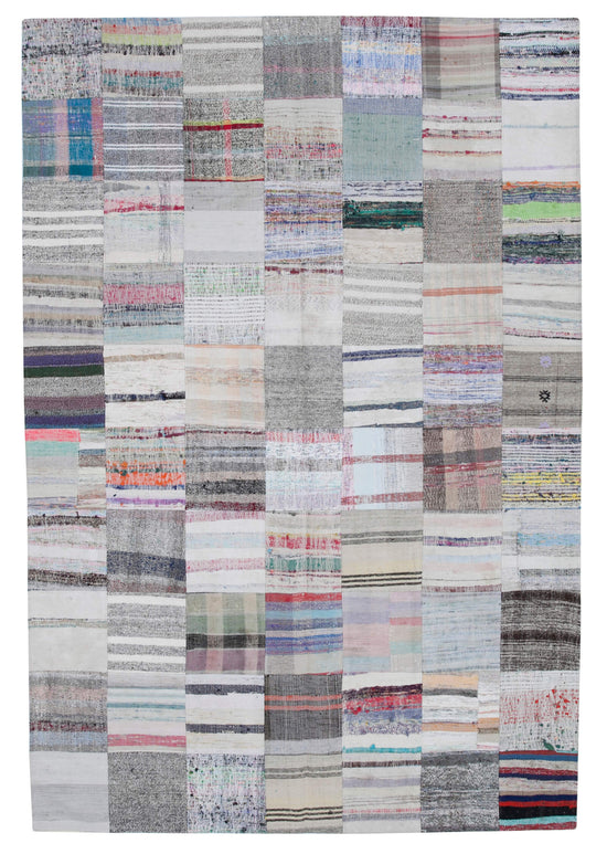 7x10 Multicolor Kilim Patchwork Rug - 30404