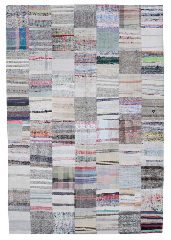 7x10 Multicolor Kilim Patchwork Rug - 30404