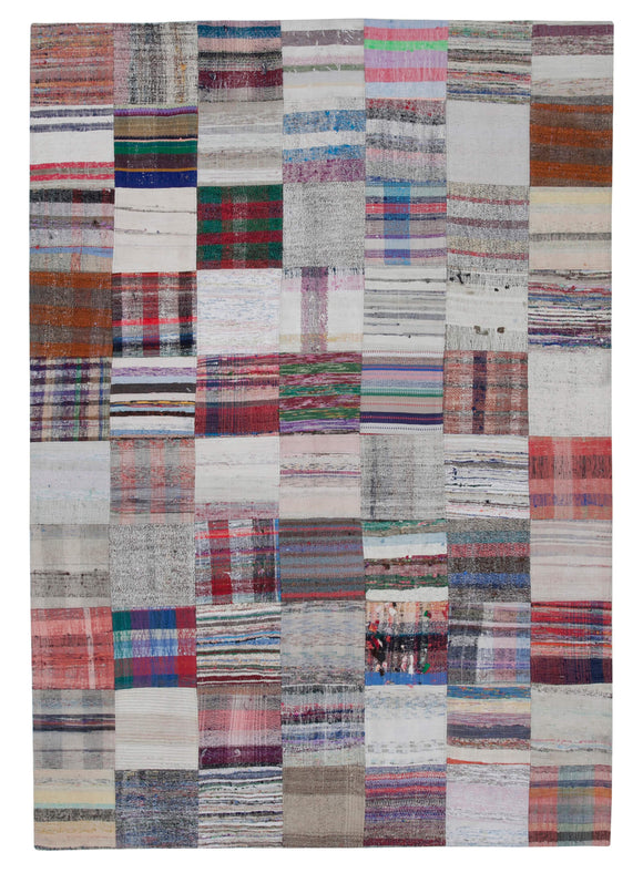 7x10 Multicolor Kilim Patchwork Rug - 30406