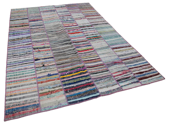 7x10 Multicolor Kilim Patchwork Rug - 30407