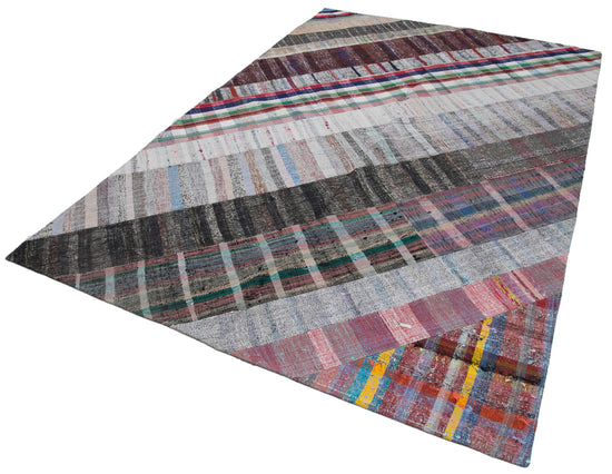 7x10 Multicolor Kilim Patchwork Rug - 30412