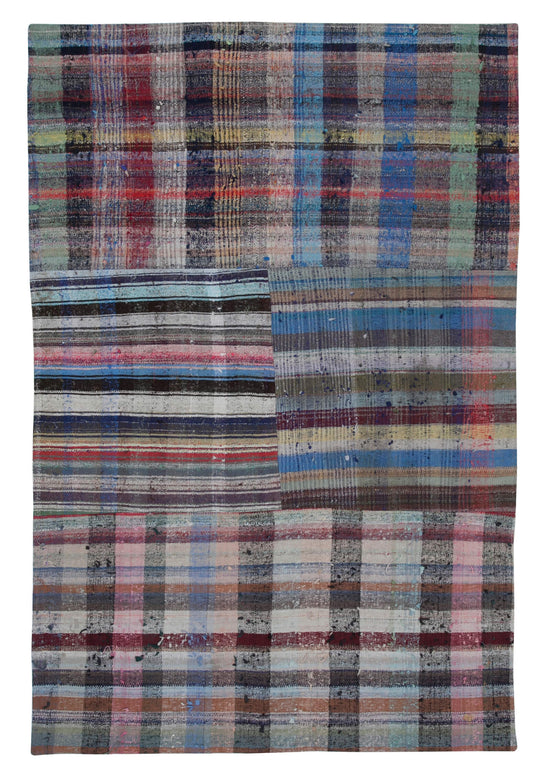 6x9 Multicolor Kilim Patchwork Rug - 30415