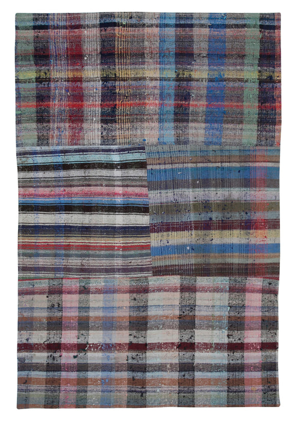 6x9 Multicolor Kilim Patchwork Rug - 30415