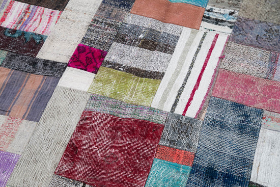 7x10 Multicolor Kilim Patchwork Rug - 30453