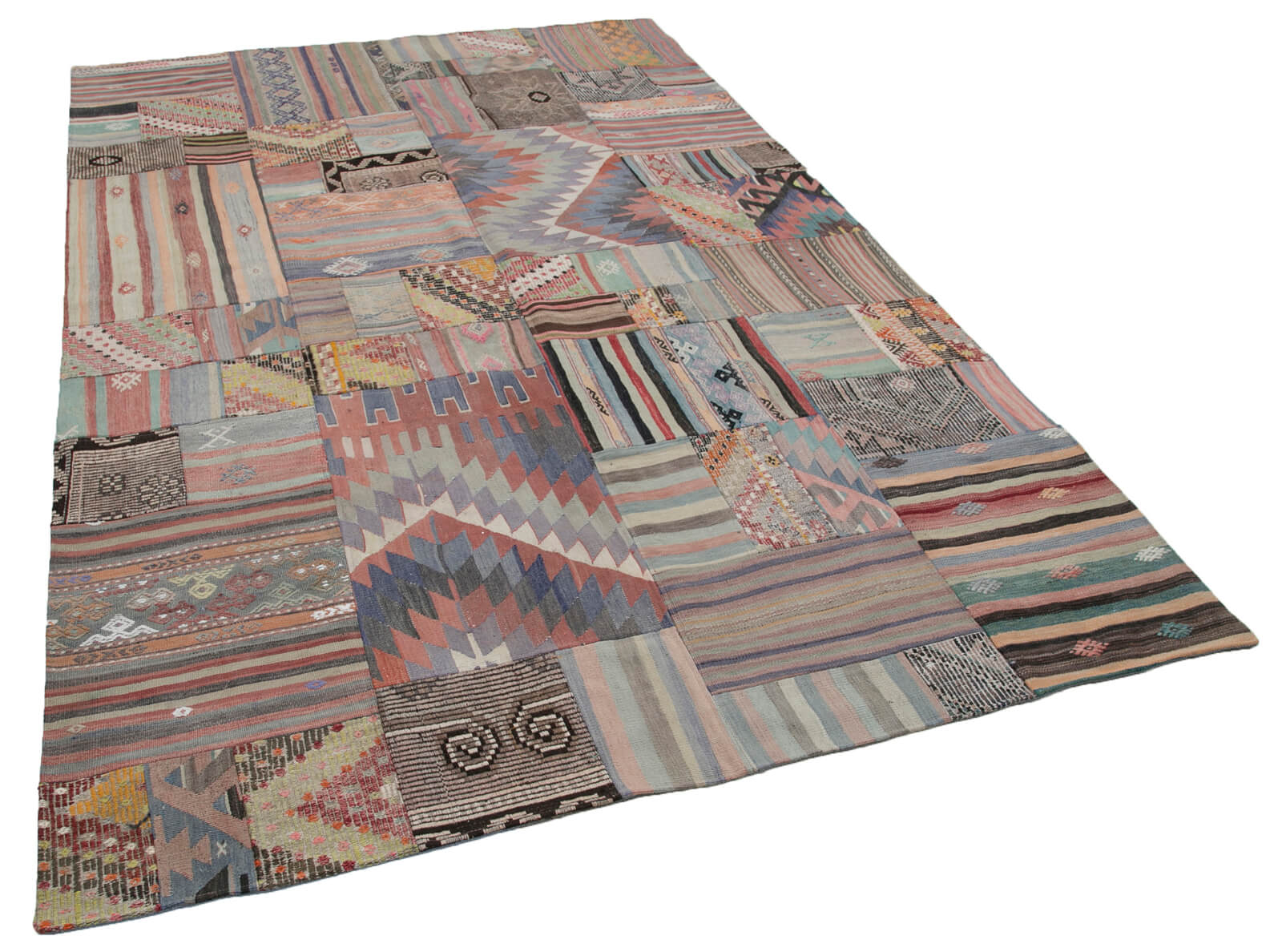 7x10 Multicolor Kilim Patchwork Rug - 30466