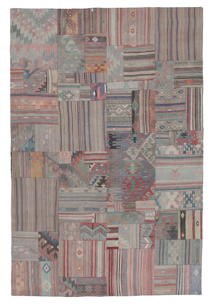 7x10 Multicolor Kilim Patchwork Rug - 30467