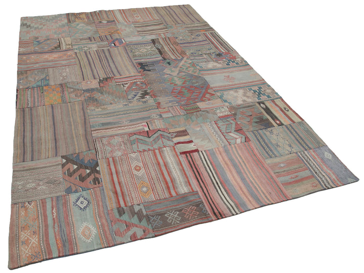 7x10 Multicolor Kilim Patchwork Rug - 30467