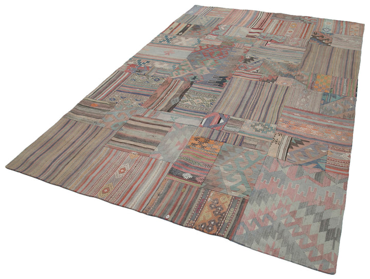 7x10 Multicolor Kilim Patchwork Rug - 30467