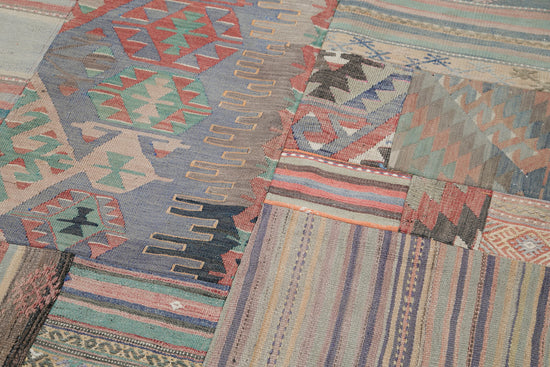 7x10 Multicolor Kilim Patchwork Rug - 30467