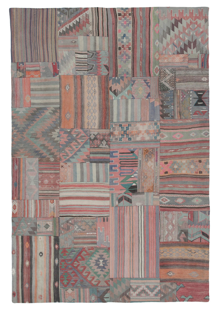 7x10 Multicolor Kilim Patchwork Rug - 30468
