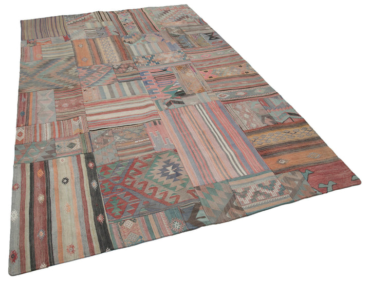 7x10 Multicolor Kilim Patchwork Rug - 30468