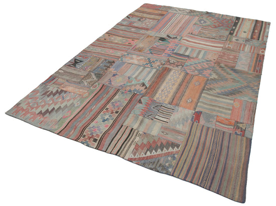 7x10 Multicolor Kilim Patchwork Rug - 30468
