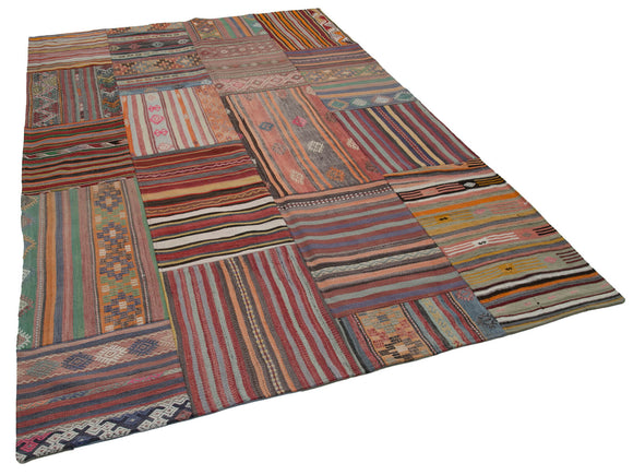 7x10 Multicolor Kilim Patchwork Rug - 30472