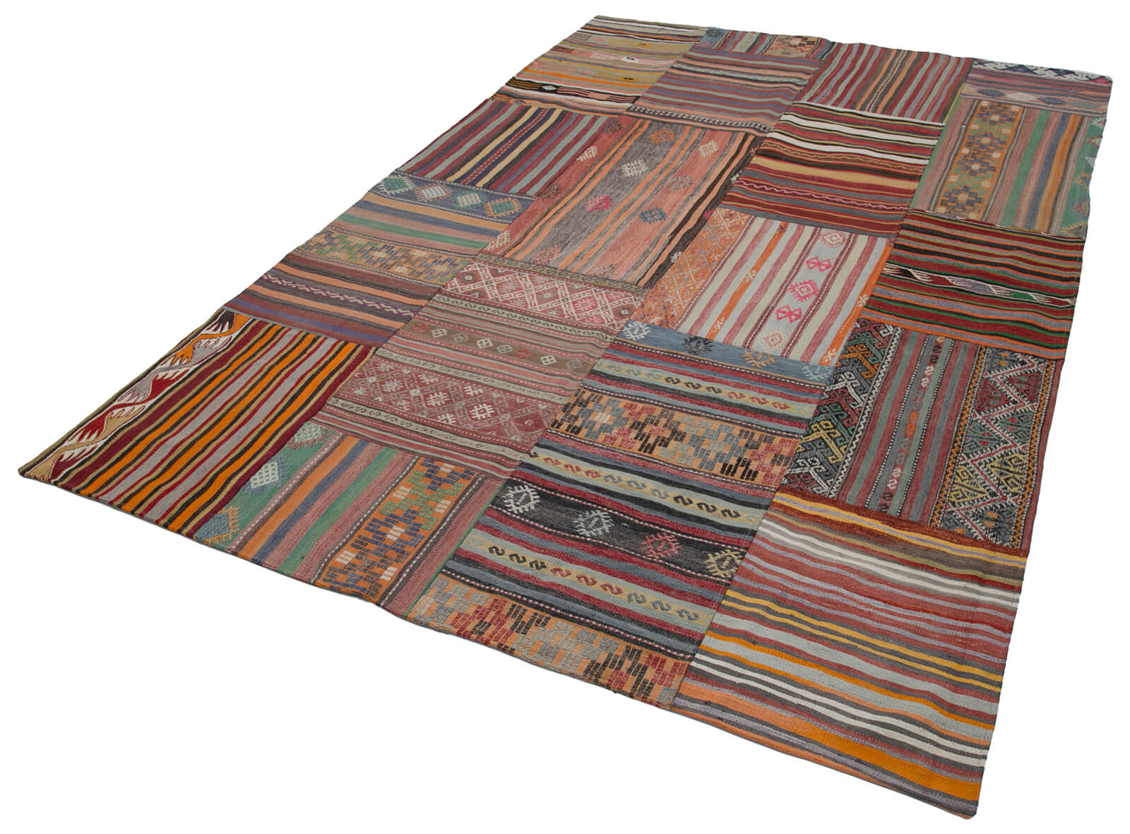 7x10 Multicolor Kilim Patchwork Rug - 30472