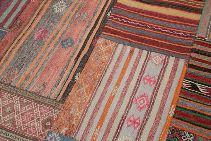 7x10 Multicolor Kilim Patchwork Rug - 30472