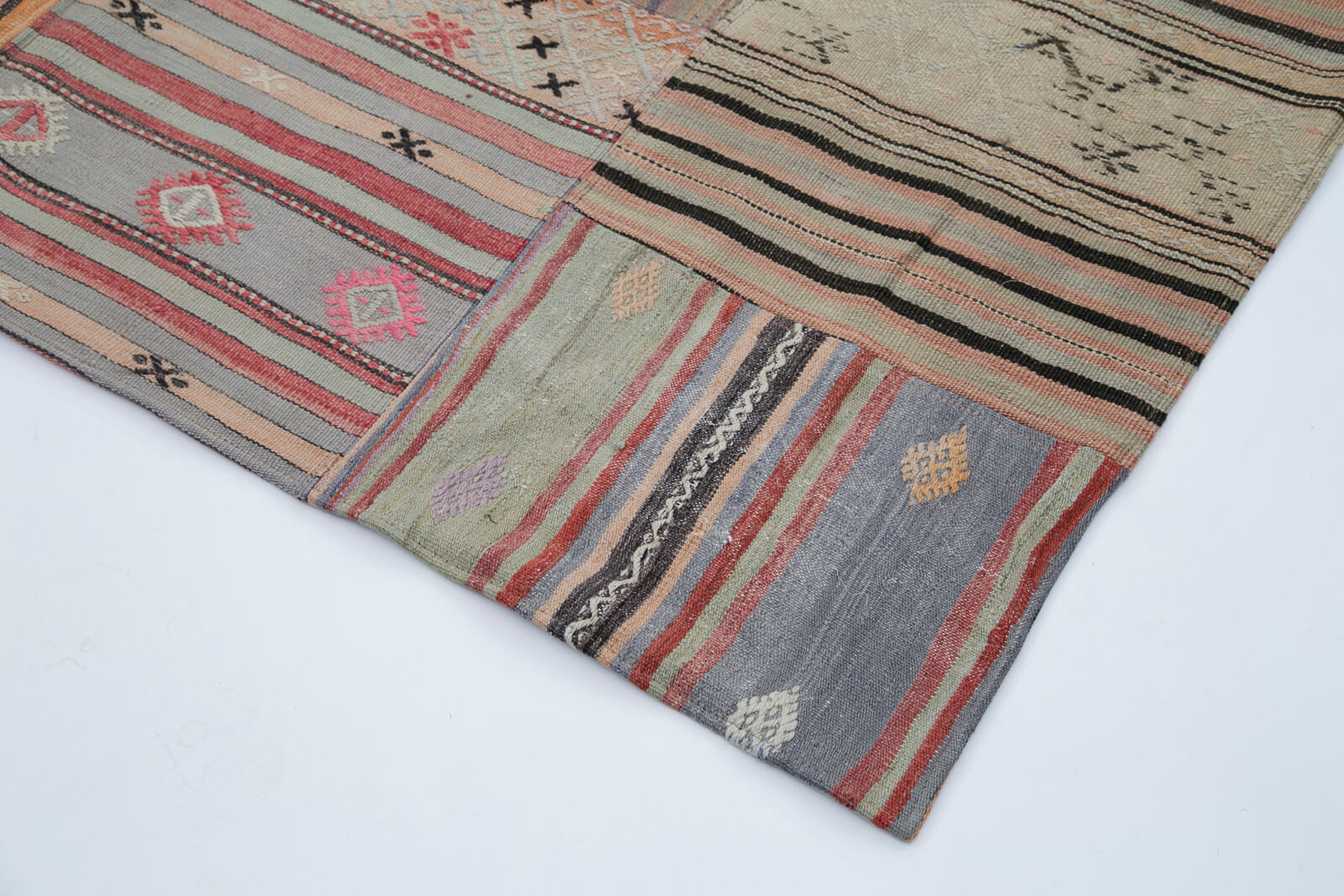 7x10 Brown Kilim Patchwork Rug - 30473