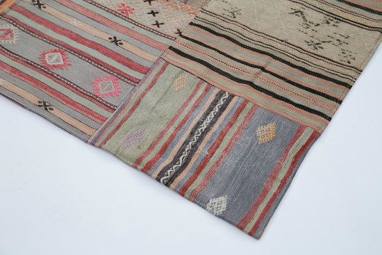 7x10 Brown Kilim Patchwork Rug - 30473
