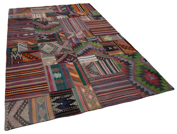 7x10 Multicolor Kilim Patchwork Rug - 30474