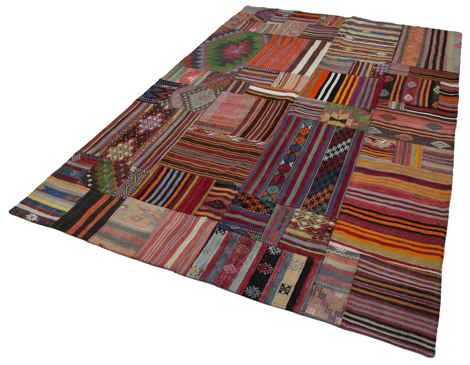 7x10 Multicolor Kilim Patchwork Rug - 30476