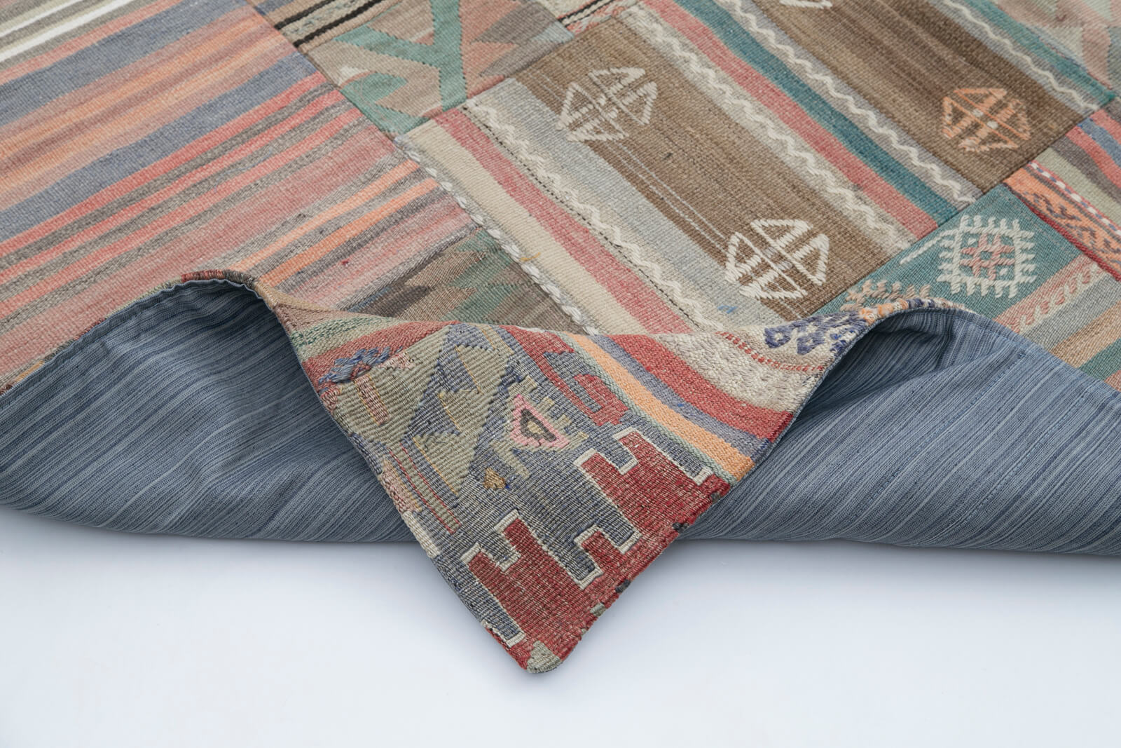 7x10 Beige Kilim Patchwork Rug - 30477