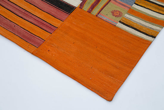 7x10 Orange Kilim Patchwork Rug - 30478