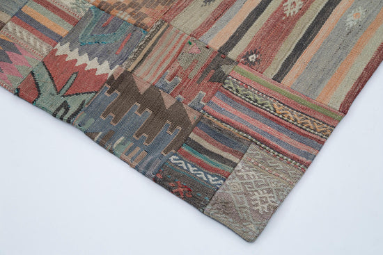 7x10 Brown Kilim Patchwork Rug - 30479