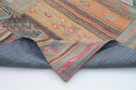 7x10 Brown Kilim Patchwork Rug - 30479