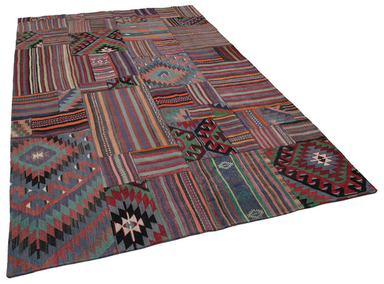 7x10 Multicolor Kilim Patchwork Rug - 30480