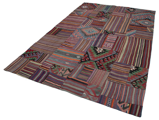 7x10 Multicolor Kilim Patchwork Rug - 30480