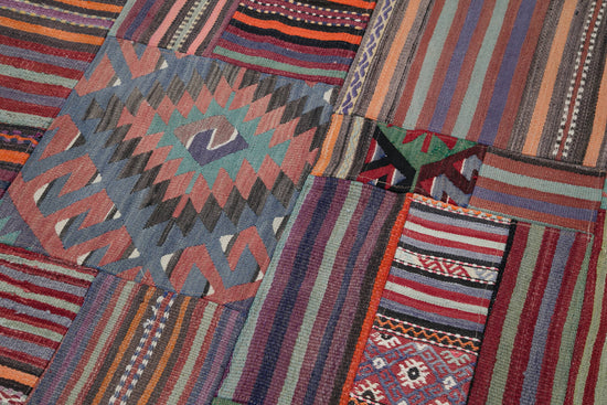 7x10 Multicolor Kilim Patchwork Rug - 30480