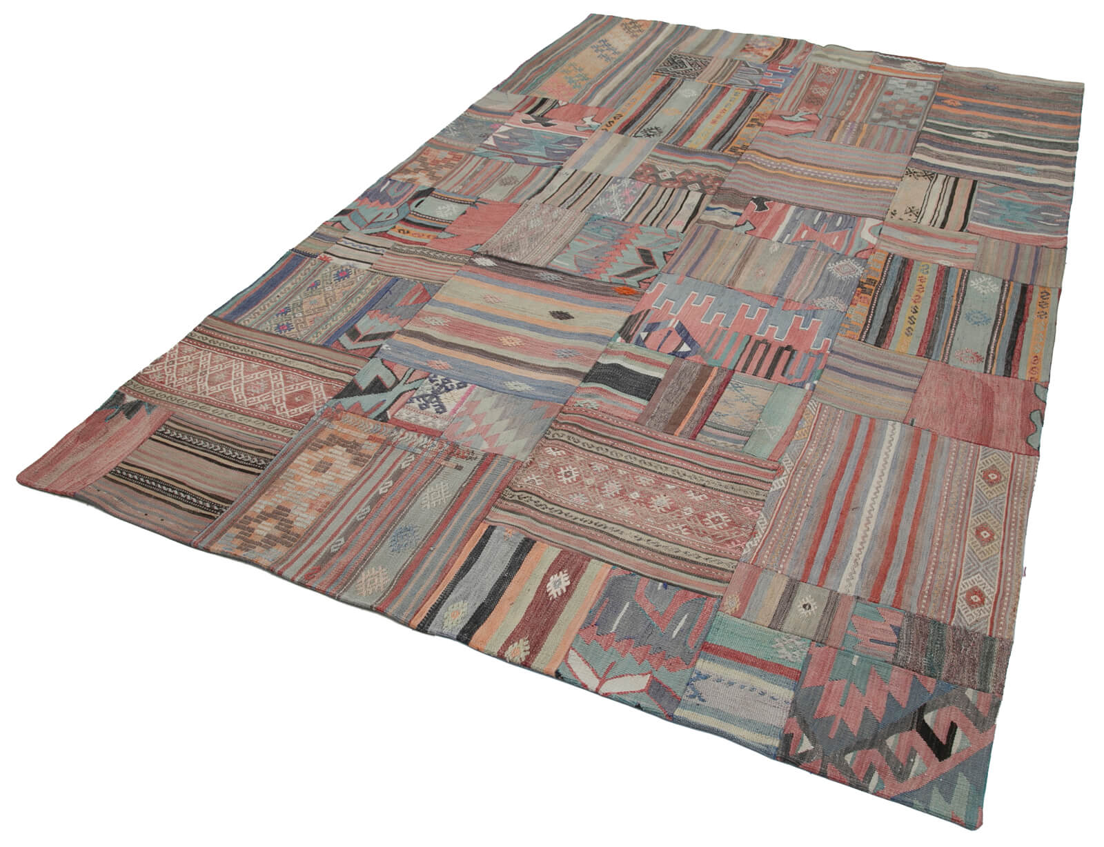 7x10 Brown Kilim Patchwork Rug - 30481