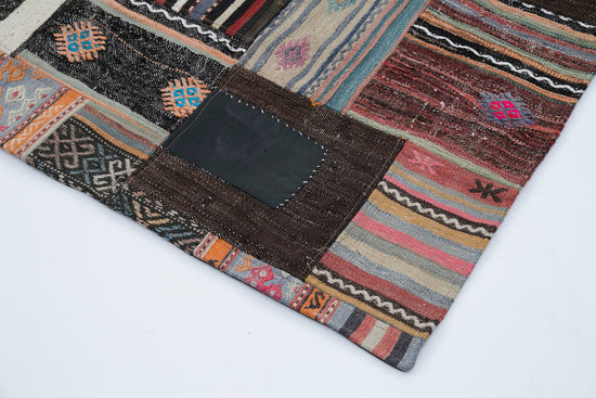 7x10 Brown Kilim Patchwork Rug - 30482