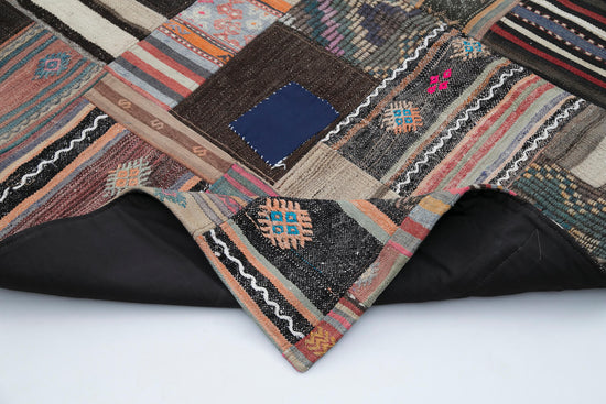 7x10 Brown Kilim Patchwork Rug - 30482