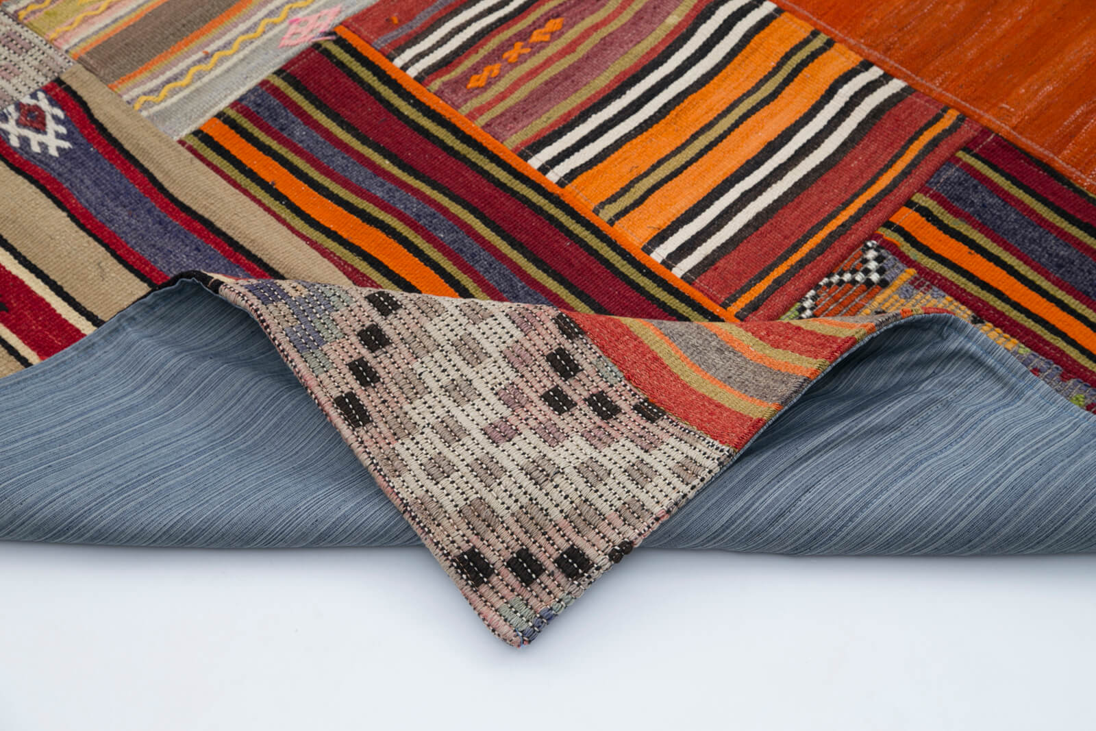7x10 Orange Kilim Patchwork Rug - 30484