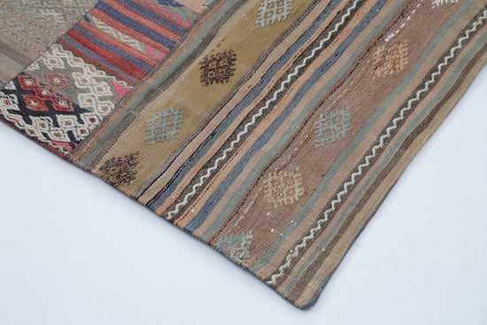 7x10 Brown Kilim Patchwork Rug - 30485