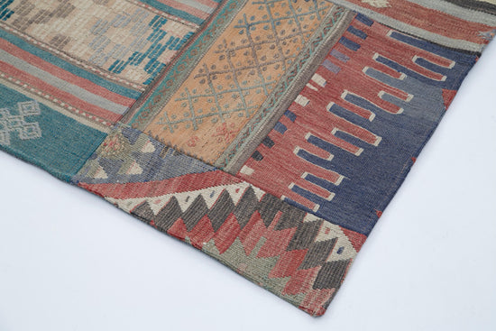 7x10 Beige Kilim Patchwork Rug - 30487