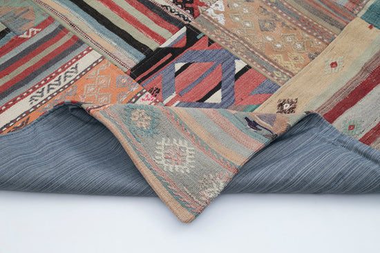 7x10 Beige Kilim Patchwork Rug - 30487