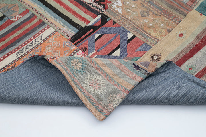 7x10 Beige Kilim Patchwork Rug - 30487