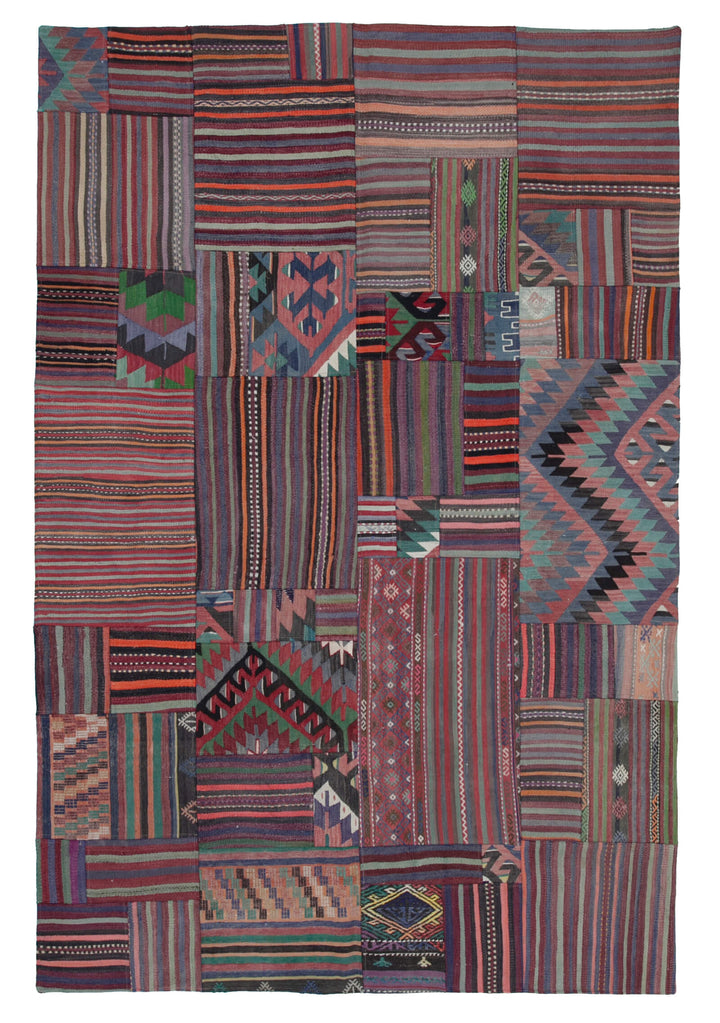 7x10 Multicolor Kilim Patchwork Rug - 30488