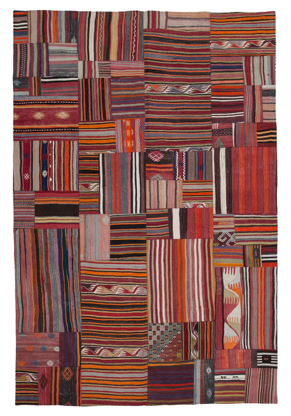 7x10 Multicolor Kilim Patchwork Rug - 30490