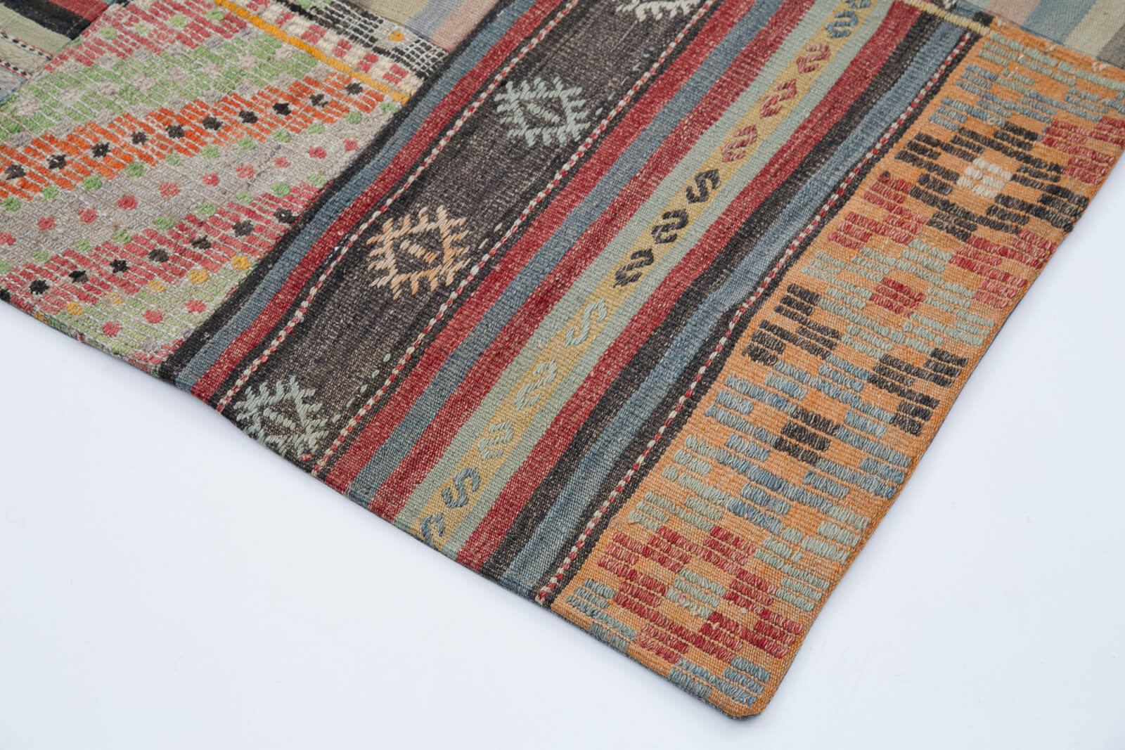 7x10 Brown Kilim Patchwork Rug - 30492