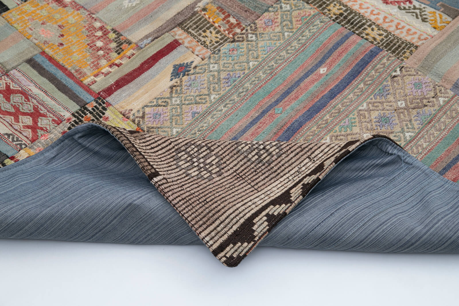 7x10 Brown Kilim Patchwork Rug - 30492