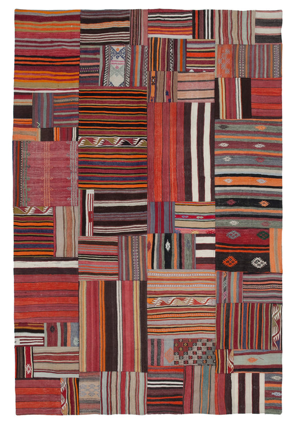 7x10 Multicolor Kilim Patchwork Rug - 30495
