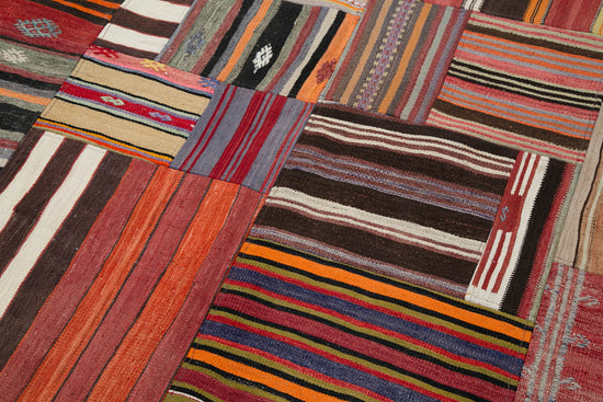 7x10 Multicolor Kilim Patchwork Rug - 30495