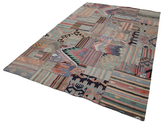 7x10 Beige Kilim Patchwork Rug - 30496