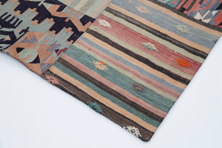 7x10 Beige Kilim Patchwork Rug - 30496