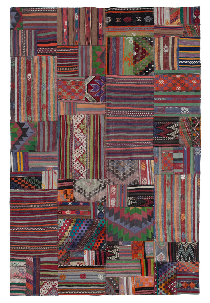7x10 Multicolor Kilim Patchwork Rug - 30498